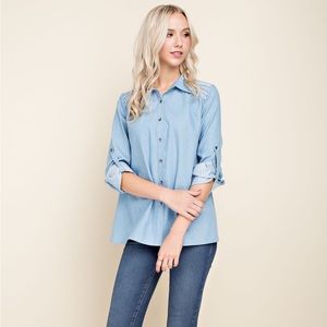 Light denim button up